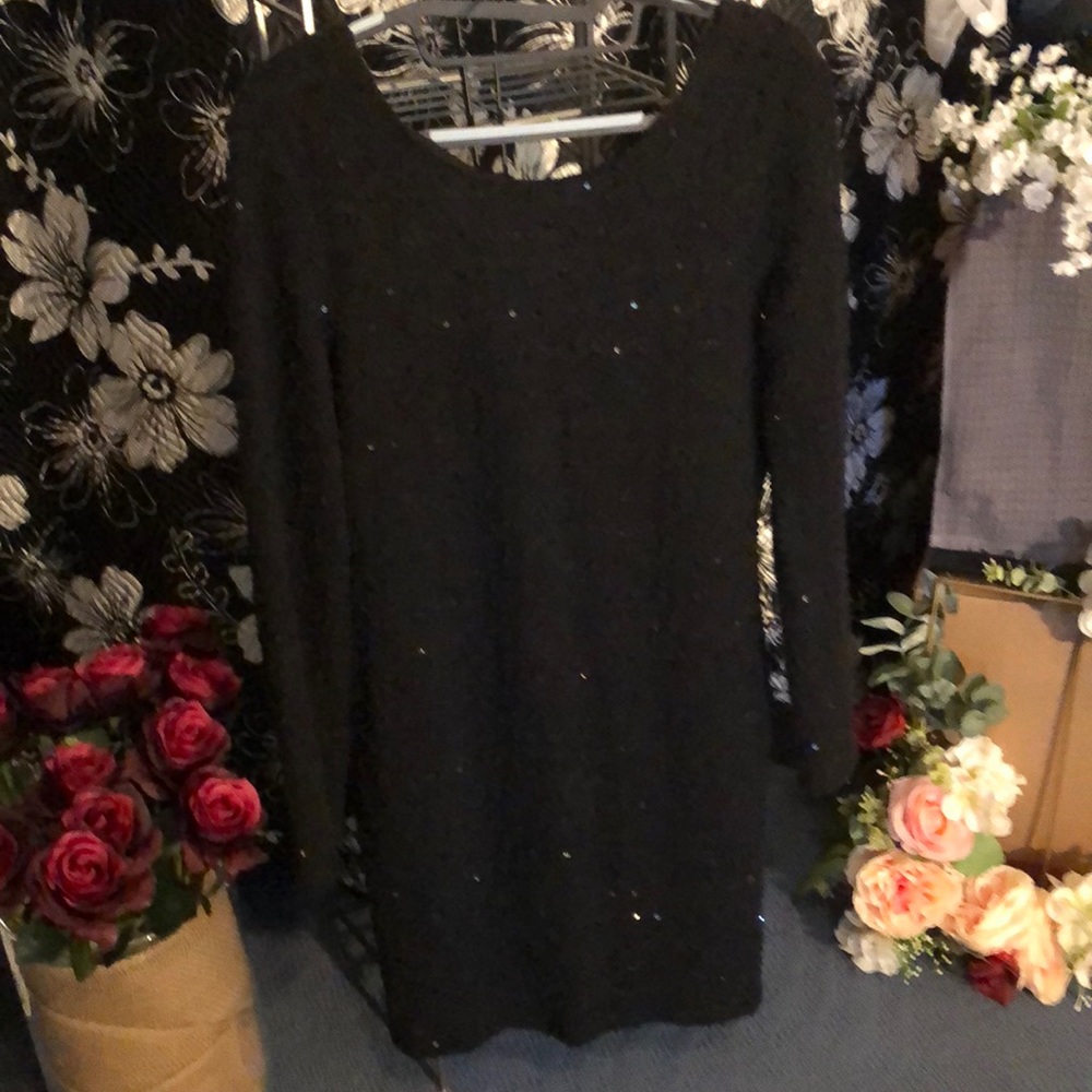 Black sequin dress